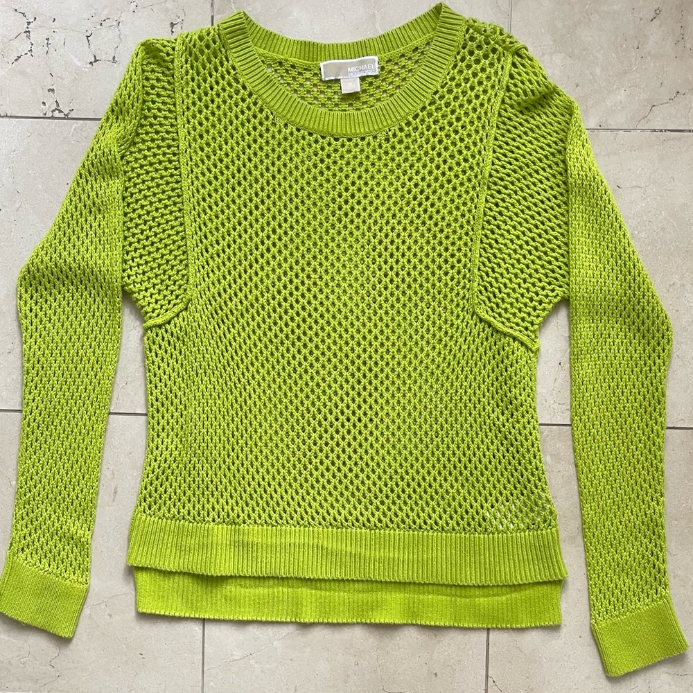 Michael Kors Light Green Open Knit Sweater Size Medium